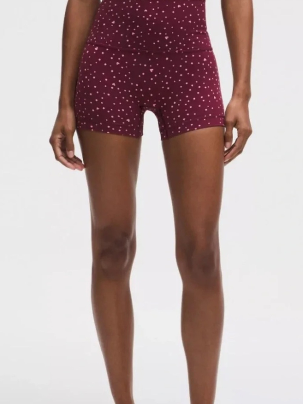 NWT Lululemon Align HR Shorts 4" Red Heart Scatter Dot - Size 6